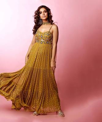 Lemon Green Georgette Anarkali 2