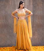 Yellow Net Lehenga