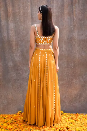 Yellow Net Lehenga