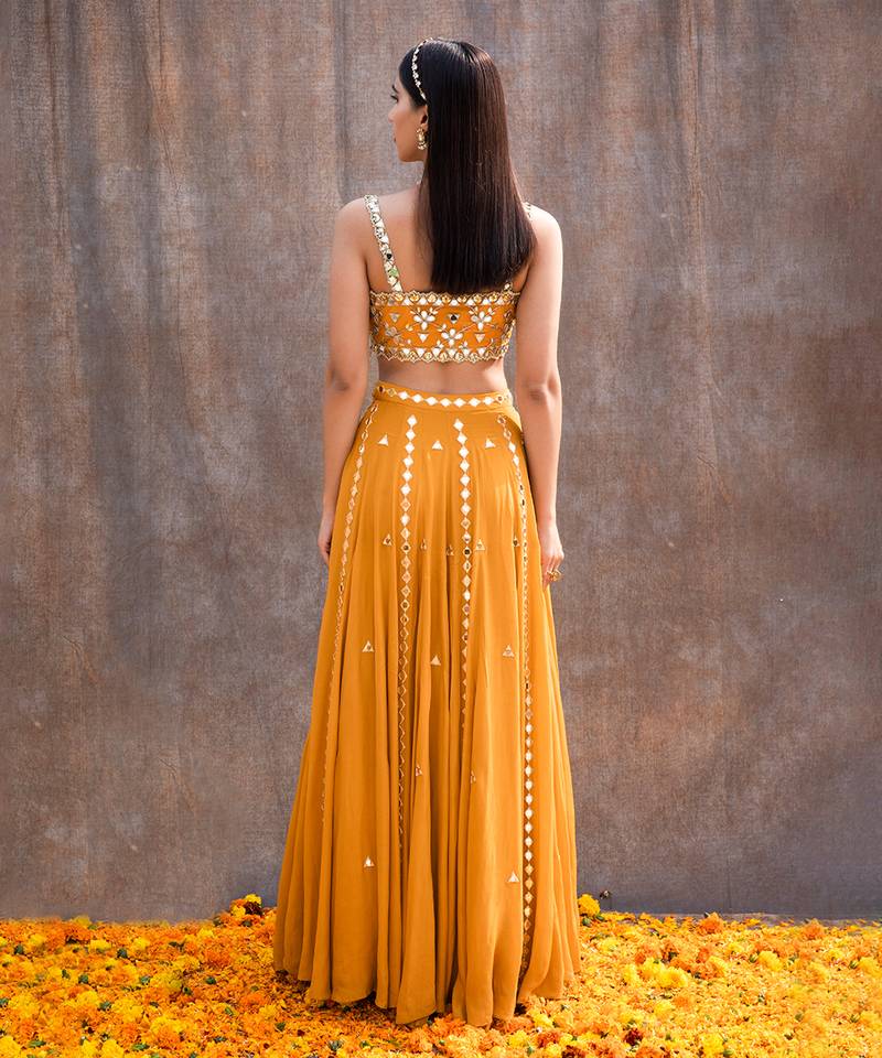 Yellow Net Lehenga