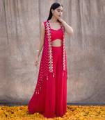 Rani Pink Georgette Pant Set