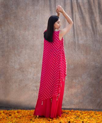 Rani Pink Georgette Pant Set 5