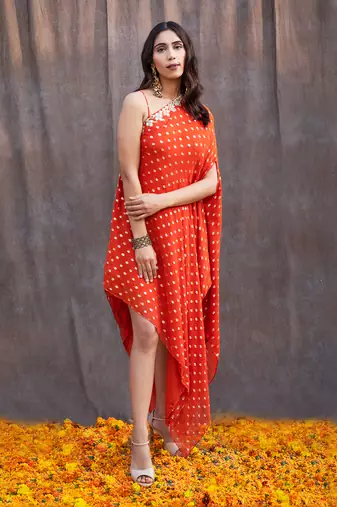 Rust Orange Georgette Tunic 