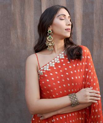Rust Orange Georgette Tunic  4
