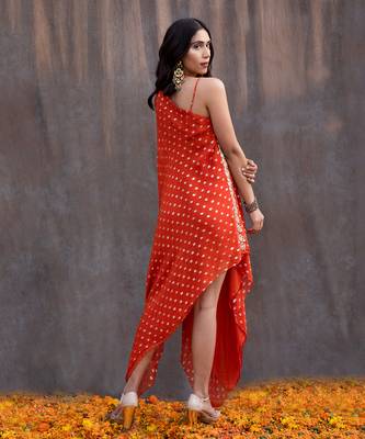 Rust Orange Georgette Tunic  5