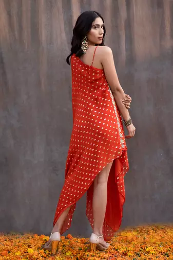 Rust Orange Georgette Tunic 