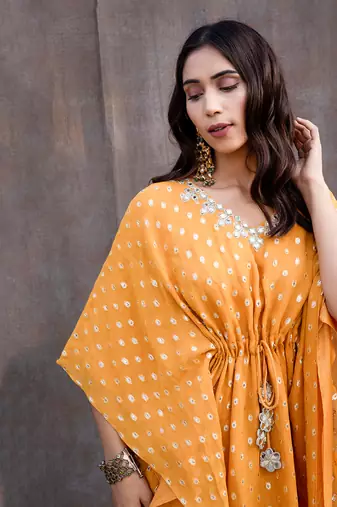 Yellow Georgette Kaftan