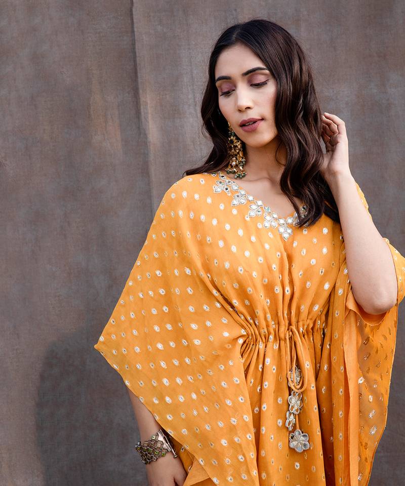 Yellow Georgette Kaftan