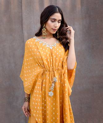 Yellow Georgette Kaftan 3