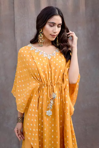 Yellow Georgette Kaftan