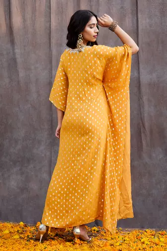 Yellow Georgette Kaftan