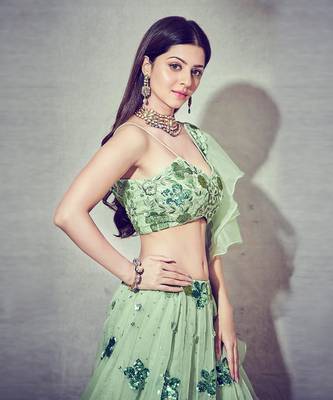 Green Organza Lehenga 2