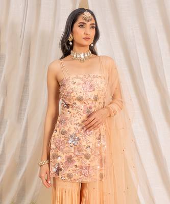 Beige Net Sharara 2