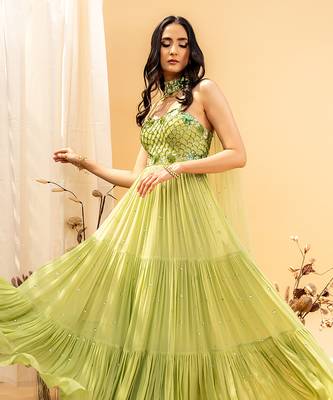 Green Net Anarkali 2