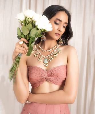 Dusty Pink Organza Lehenga 5