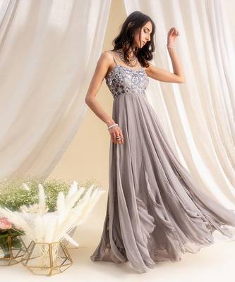 Grey Georgette Anarkali 2