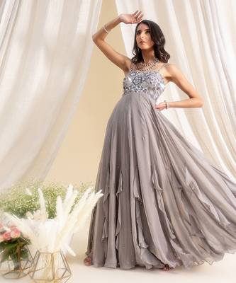 Grey Georgette Anarkali 3