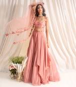 Dusty Pink Crepe Lehenga