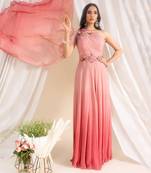 Dusty Pink Ombre Georgette Gown