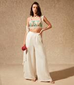 White Asmi Pant And Jacket Set