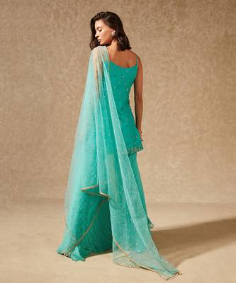 Blue Gul Silk Kurta 2