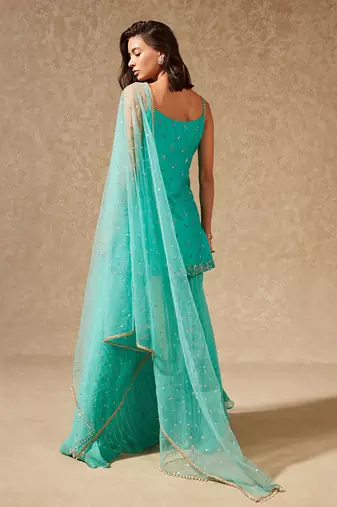 Blue Gul Silk Kurta