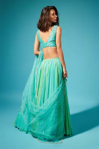 Blue Haya Skirt Set