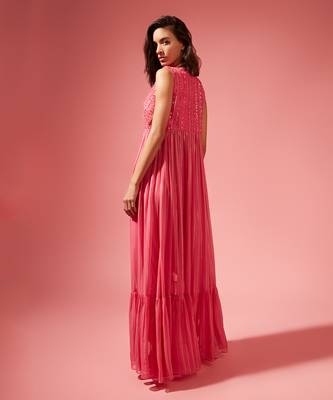 Pink June Jacket And Dhoti Set 2