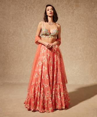 Coral Pink Meraki Skirt Set 1