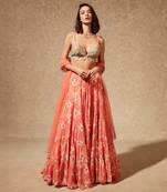 Coral Pink Meraki Skirt Set