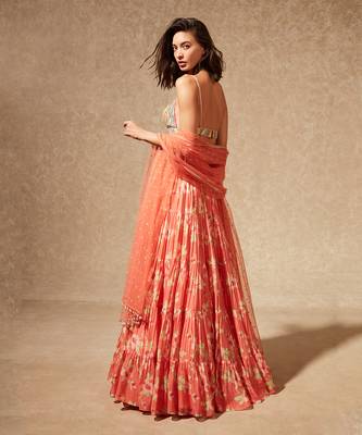 Coral Pink Meraki Skirt Set 2