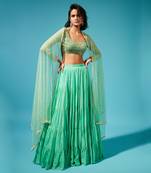 Green Mirai Tiered Skirt