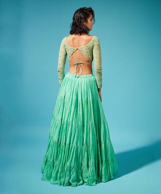 Green Mirai Tiered Skirt 2
