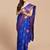 HOUSE OF BEGUM Women's Royal Blue Organza Silk all over Copper Buti Print Saree with Blouse Piece