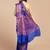 HOUSE OF BEGUM Women's Royal Blue Organza Silk all over Copper Buti Print Saree with Blouse Piece