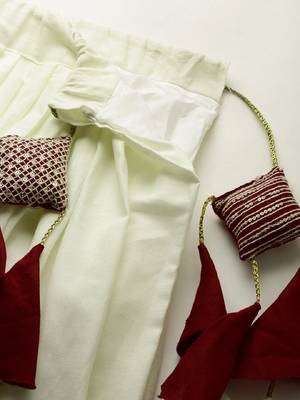 white colour pure cotton lehenga with Lucknowi Embroidery Work Unstitched blouse 4