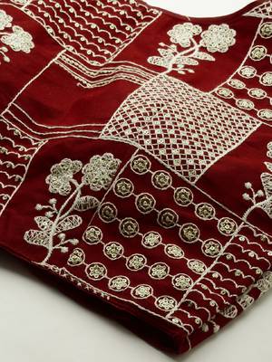 white colour pure cotton lehenga with Lucknowi Embroidery Work Unstitched blouse 5