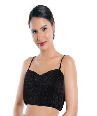 Satin Crush Padded Sweatheart Neck Blouse 1