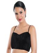 Satin Crush Padded Sweatheart Neck Blouse