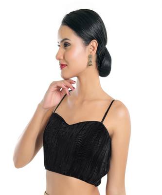 Satin Crush Padded Sweatheart Neck Blouse 3