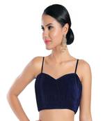 Satin Crush Padded Sweatheart Neck Blouse