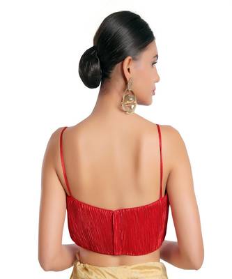 Satin Crush Padded Sweatheart Neck Blouse 2