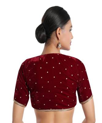 Muhenera Velvet Padded V-Neck Blouse 2