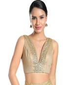 Muhenera Jain Silk Padded V-Neck Blouse