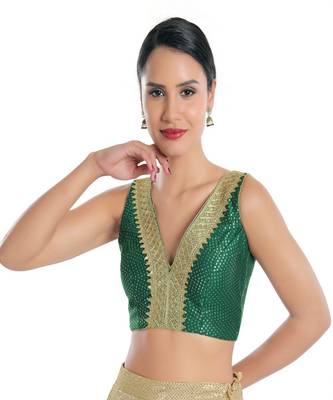 Jain Silk Padded V-Neck Blouse 1