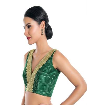 Jain Silk Padded V-Neck Blouse 3