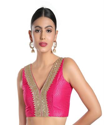 Jain Silk Padded V-Neck Blouse 1