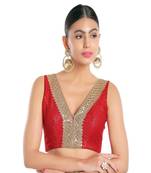 Jain Silk Padded V-Neck Blouse