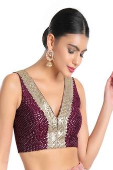 Jain Silk Padded V-Neck Blouse
