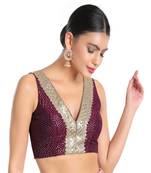 Jain Silk Padded V-Neck Blouse